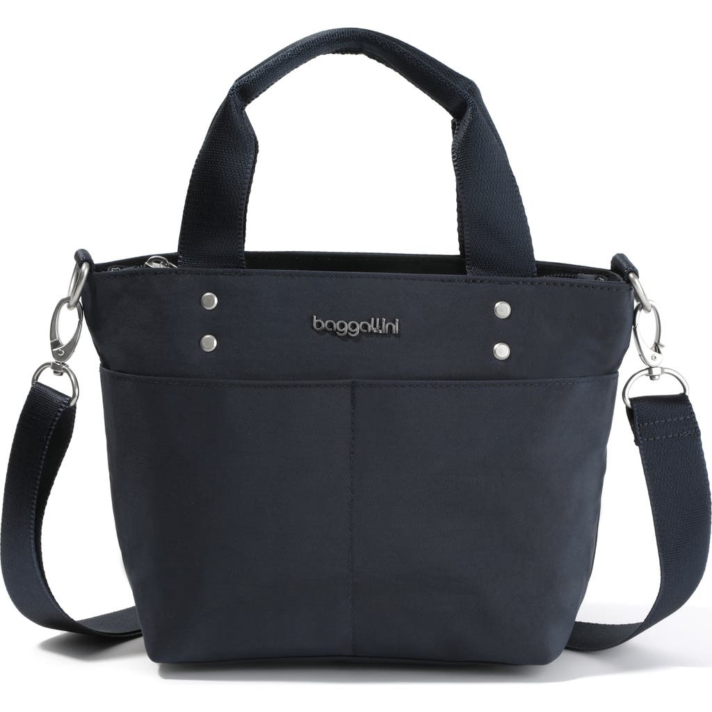 Baggallini Mini Carryall Crossbody Tote Bag In French Navy