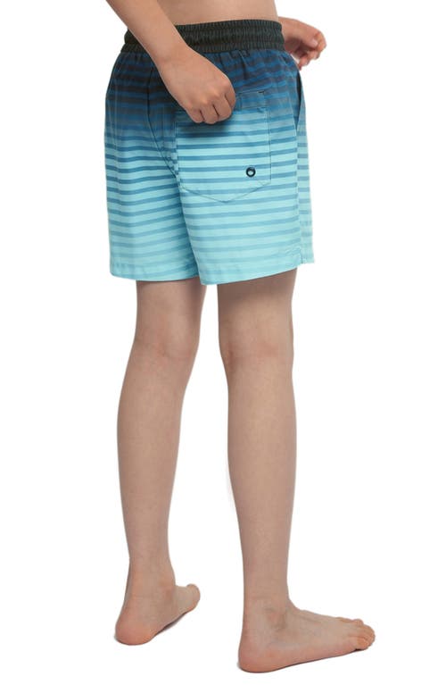 Rokka&rolla Kids' Compression Liner Swim Trunks Upf 50+ In Blue Stripe