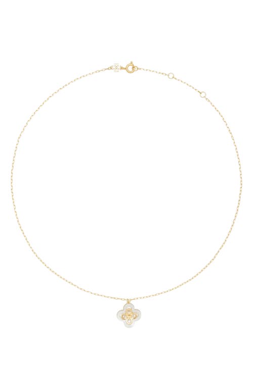 Tory Burch Kira Clover Pendant Necklace in Tory Gold /Mother Of Pearl at Nordstrom