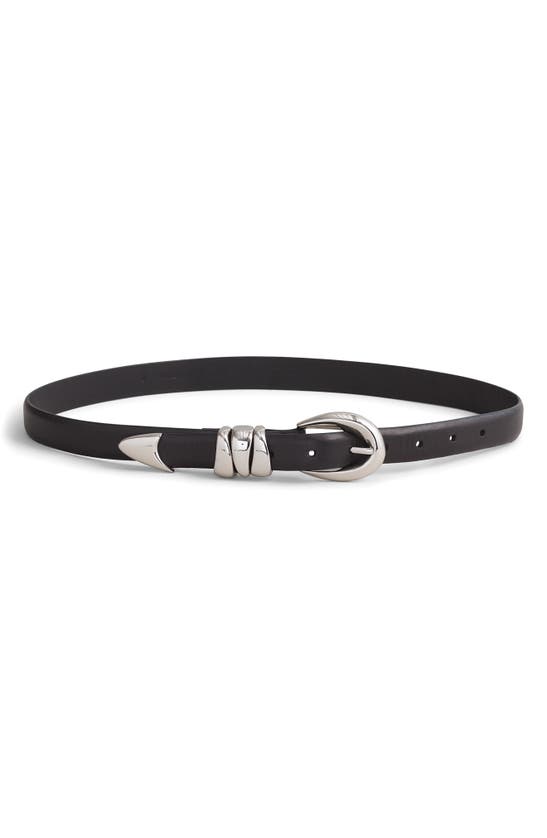 Madewell Chunky Metal Leather Belt In Blue
