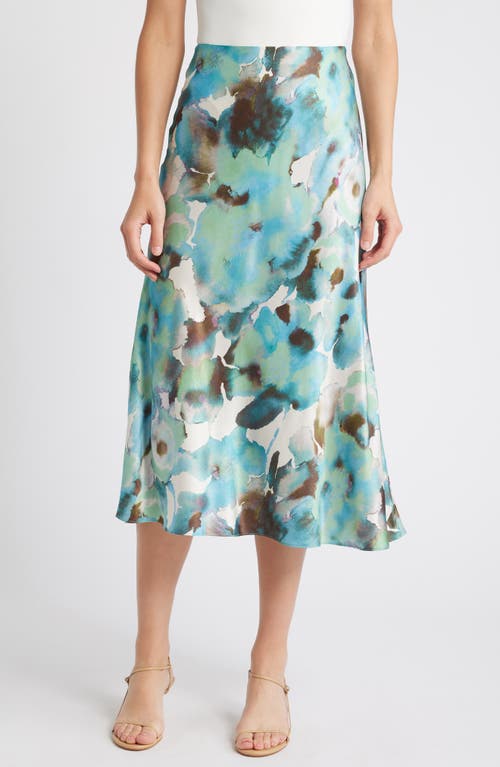 Shop Rails Anya Satin Midi Skirt In Verbena