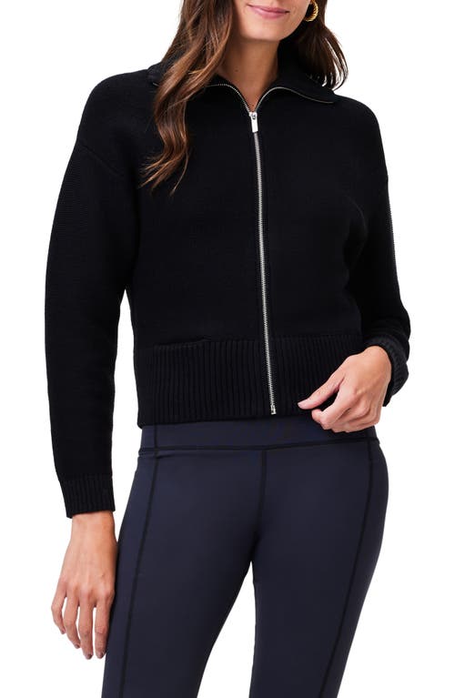 Zip-Up Sweater Jacket in Black Onyx