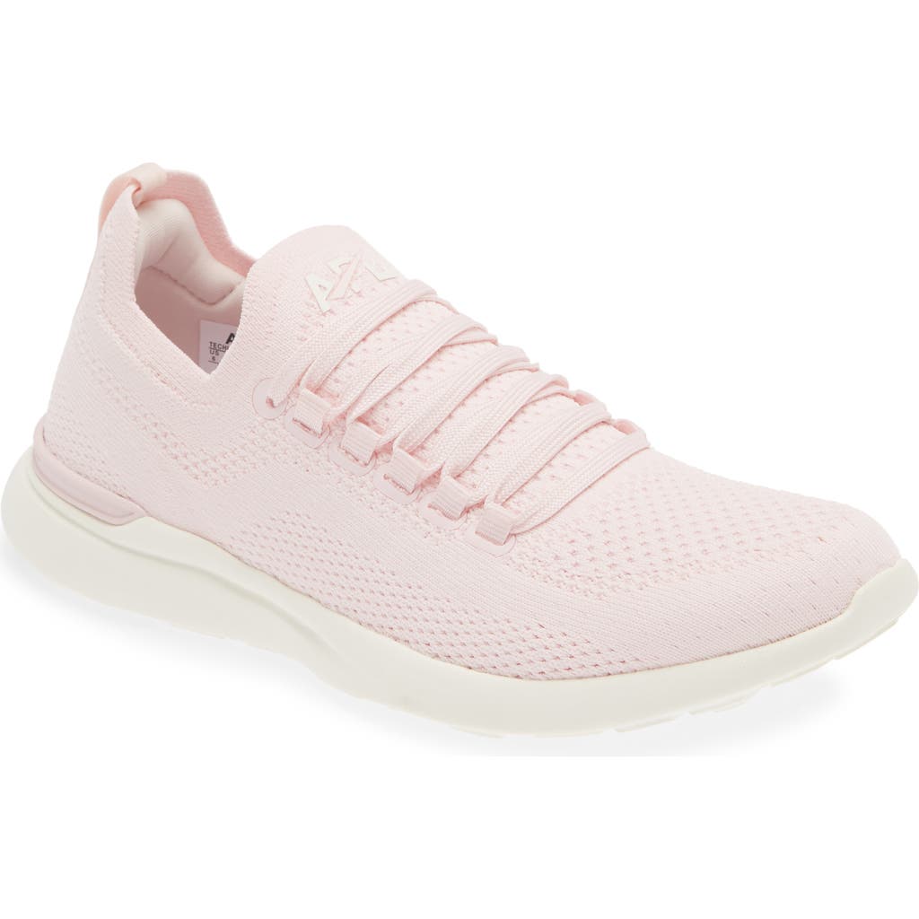 Apl Athletic Propulsion Labs Techloom Breeze Knit Running Shoe In Bleached Pink/ivory