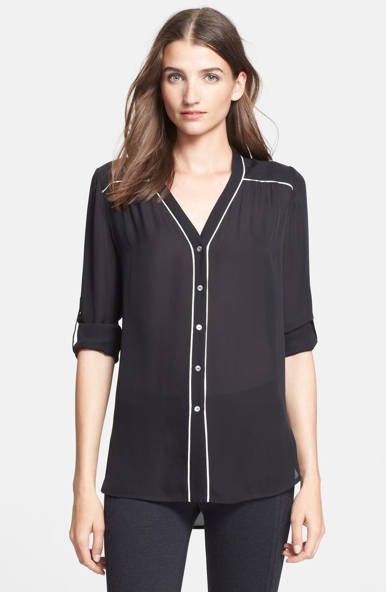 Vince Contrast Piping Blouse | Nordstrom