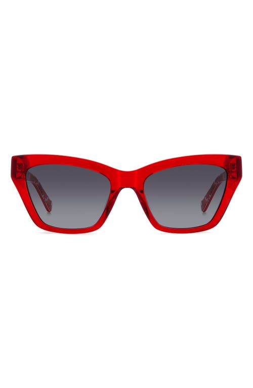 Kate Spade Fay 54mm Gradient Cat Eye Sunglasses In Red/grey Shaded