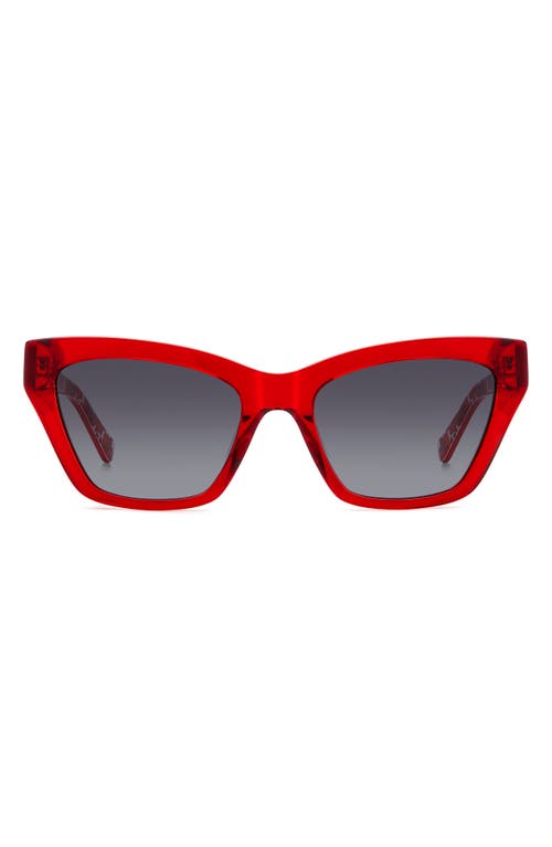 Shop Kate Spade New York Fay 54mm Gradient Cat Eye Sunglasses In Red/grey Shaded