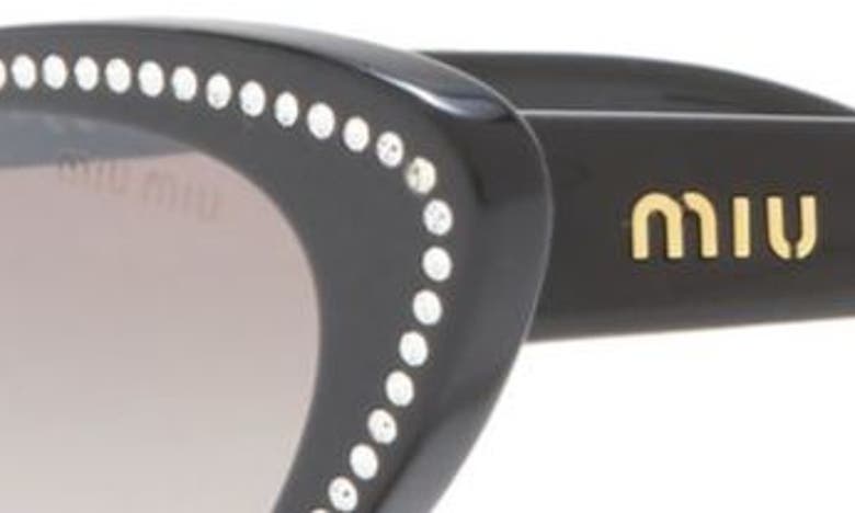 Miu Miu 53mm Cat Eye Sunglasses In Black / Grey Gradient Flash