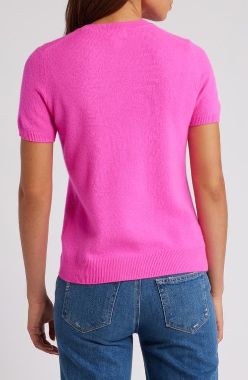 Shop Caslonr Caslon(r) Short Sleeve Wool & Cashmere Sweater In Pink Raspberry