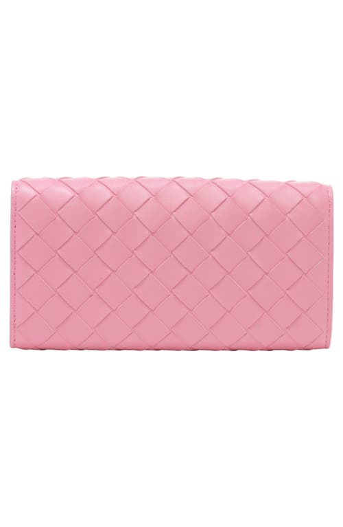 Bottega Veneta Large Intrecciato Flap Wallet In Ribbon/gold