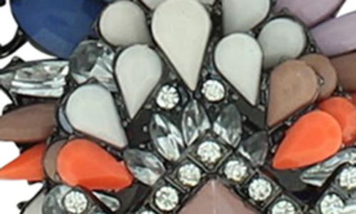 Olivia Welles Jania Statement Collar Necklace In Silver/multi