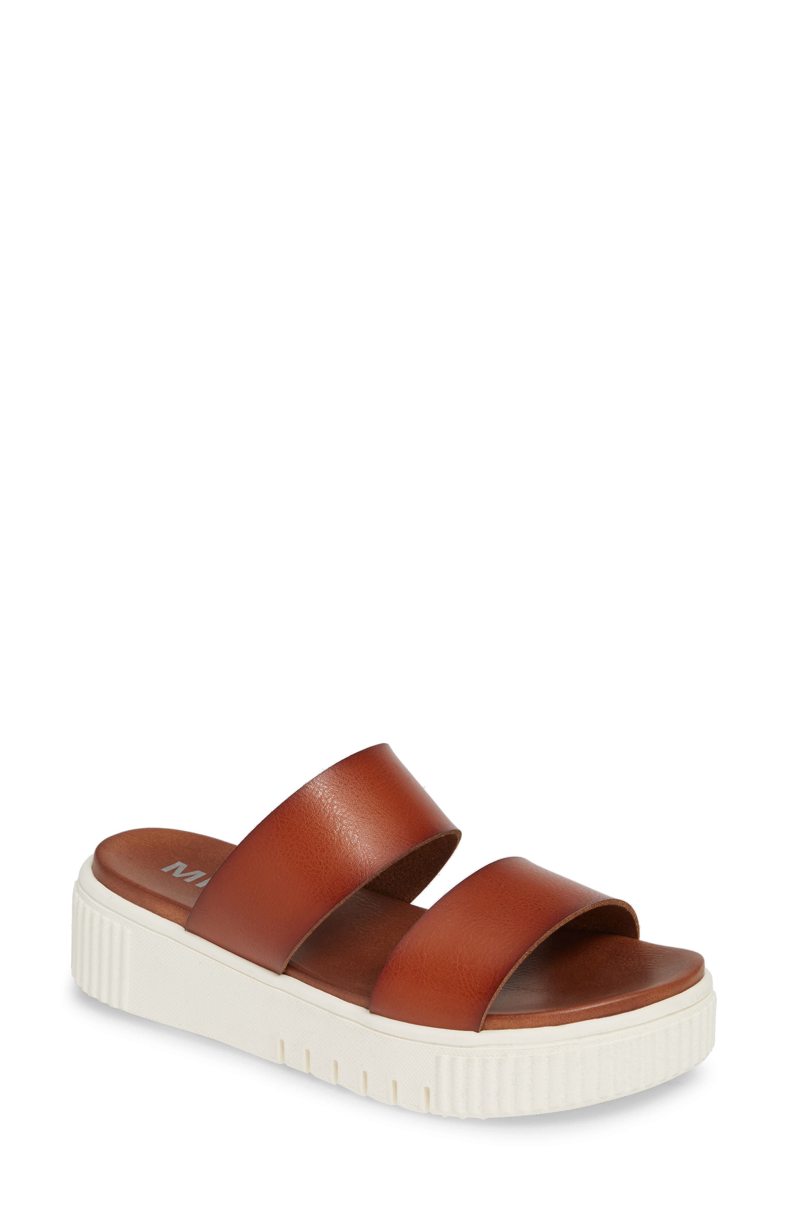 Mia Lexi Platform Slide Sandal, Brown