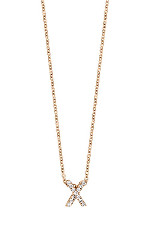 Bony Levy 18k Gold Pavé Diamond Initial Pendant Necklace in Rose Gold - at Nordstrom