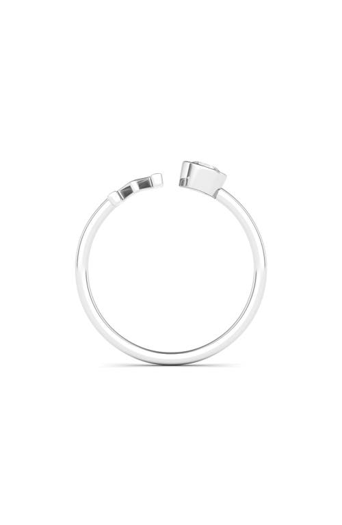 Hautecarat Lab Grown Diamond Letter Ring In 18k White Gold - M