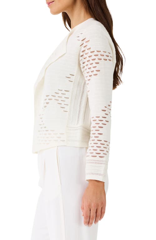 Shop Nic + Zoe Nic+zoe Mixed Knit Cardigan In Milk White