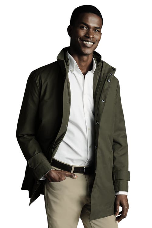 Shop Charles Tyrwhitt 3 In 1 Rain Jacket With Detachable Vest In Olive Green