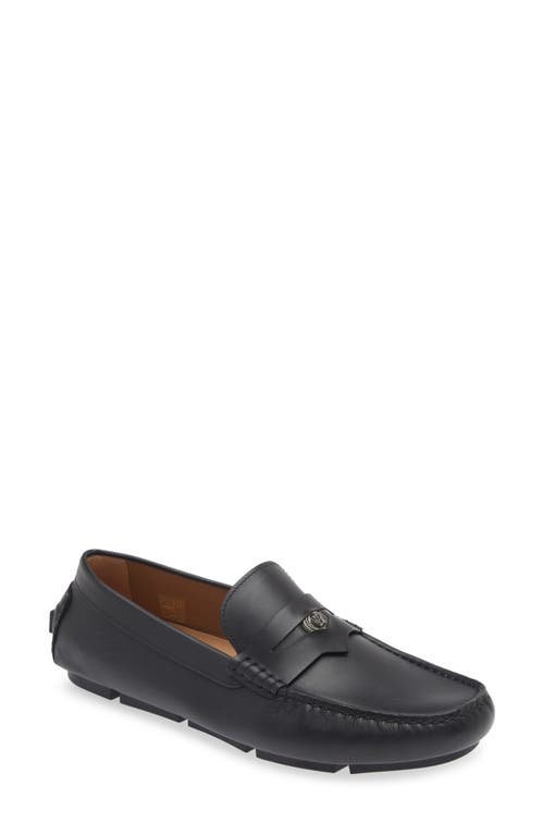 Versace Penny Driving Loafer 1B00E-Black-Ruthenium 1B00E at Nordstrom,