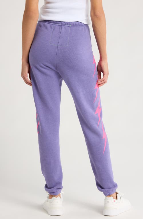 Shop Aviator Nation Bolt 4 Sweatpants In Lavender/neon Pink