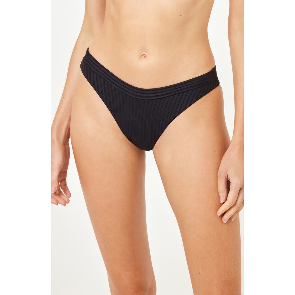 L*space Lspace Mercer Rib Bikini Bottoms In Black