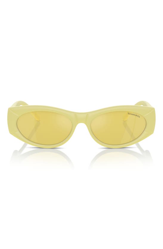 Shop Tiffany & Co . 55mm Oval Sunglasses In Yellow