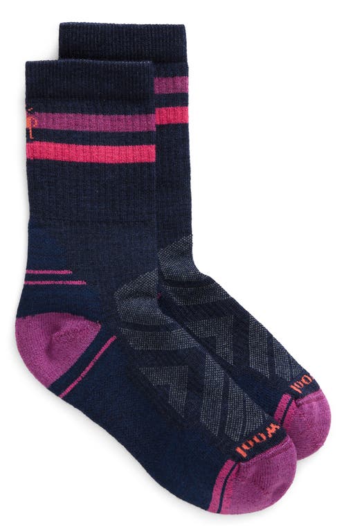 Shop Smartwool Hike Light Cushion Tube Crew Socks In Deep Navy-power Pink