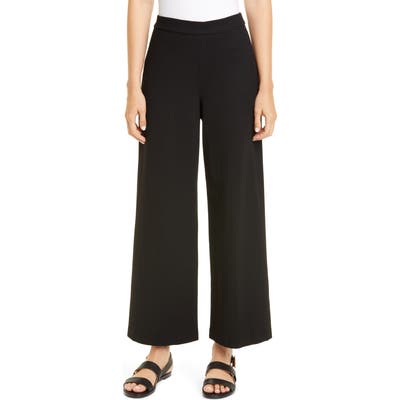 Rosetta Getty Interlock Ankle Wide Leg Pants, Black