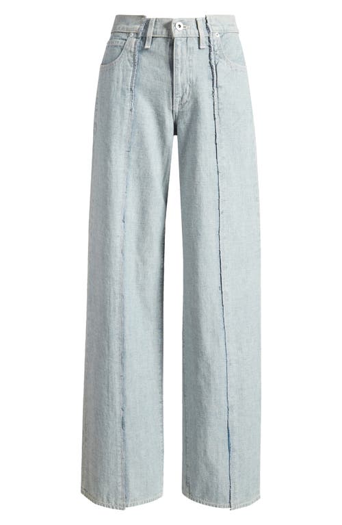 Mica Paneled High Waist Wide Leg Jeans in Ice Reverse