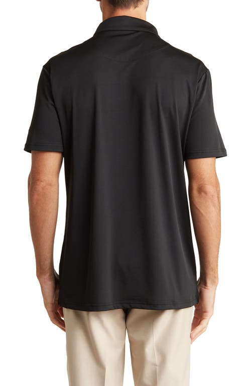 Tom Baine Slim Fit Performance Short Sleeve Solid Button Down In Black