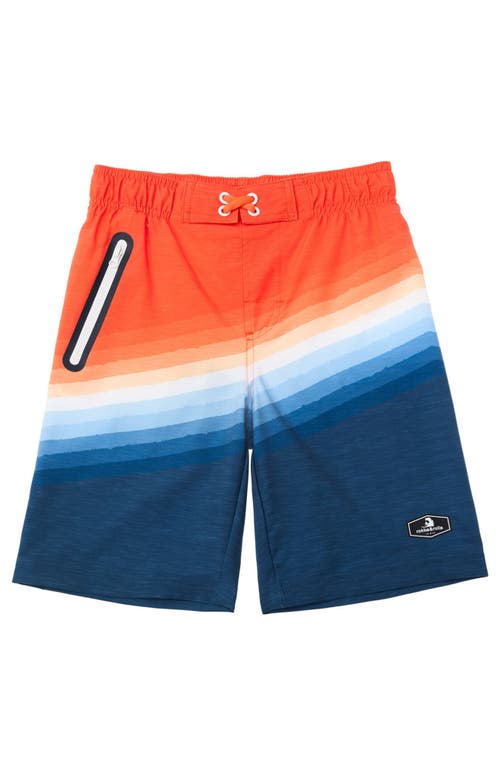 Rokka&rolla Kids' 4-way Stretch Quick-dry Swim Trunks With Mesh Lining And Upf 50+ Protection In Ocean Sunset