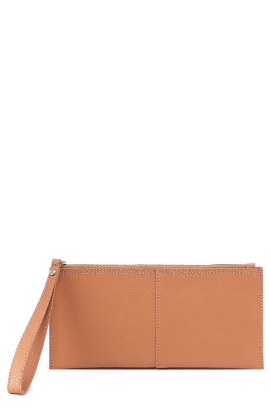 Hobo Large Vida Leather Wristlet In Biscuit Coconut Shell