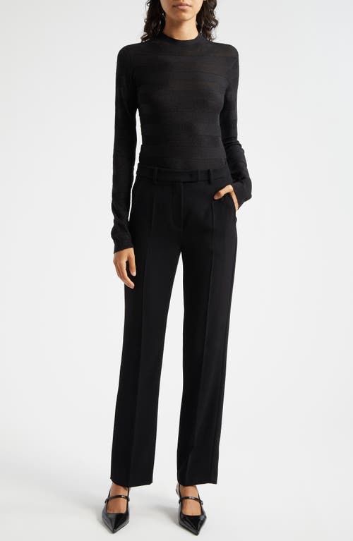 Shop Emporio Armani Techno Gabardine Straight Leg Pants In Solid Black