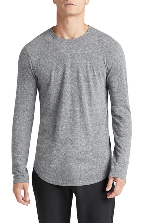 Shop Goodlife Scallop Crewneck Long Sleeve T-shirt In Heather Grey