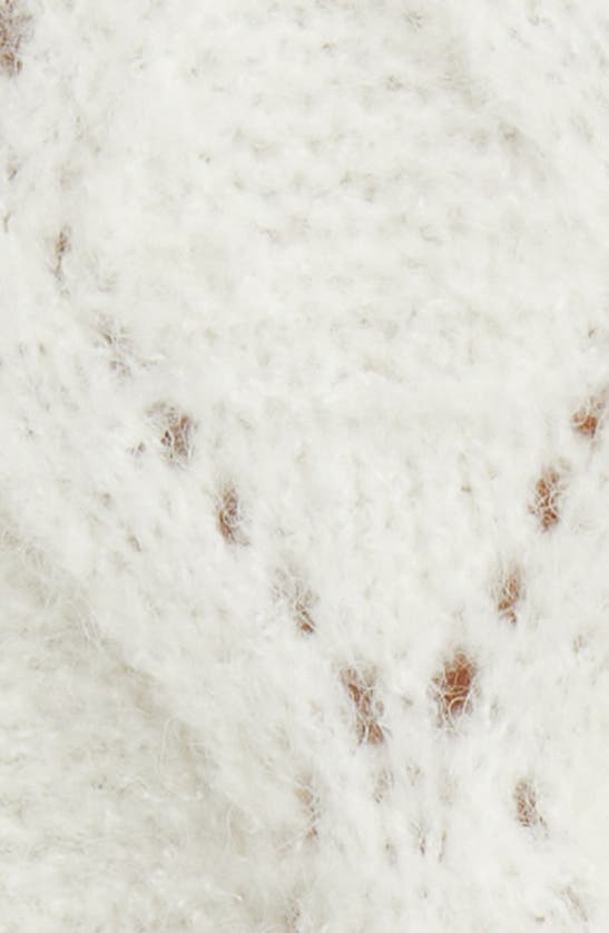 Wit & Wisdom Fair Isle Pointelle Sweater In Winter White/ Camel Multi