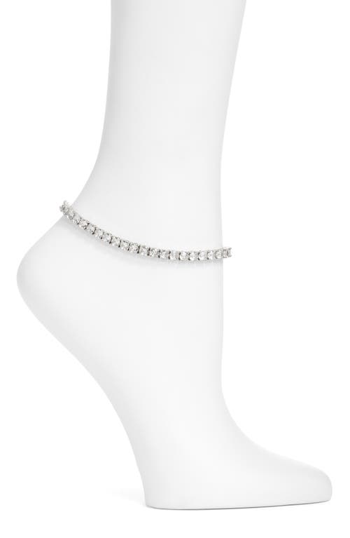 BEN ONI Simona Cubic Zirconia Anklet in Silver at Nordstrom
