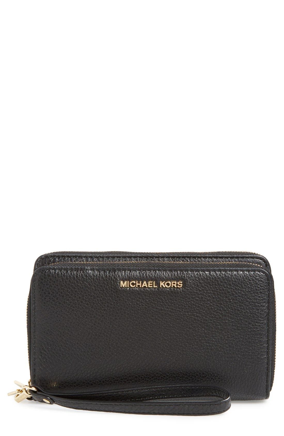 MICHAEL Michael Kors 'Adele' Leather Wristlet Nordstrom