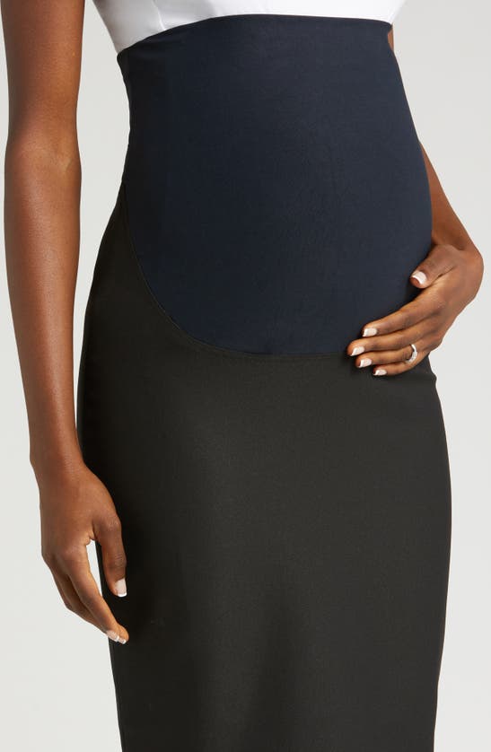 Shop Marion Sloan Maternity Pencil Skirt In Black
