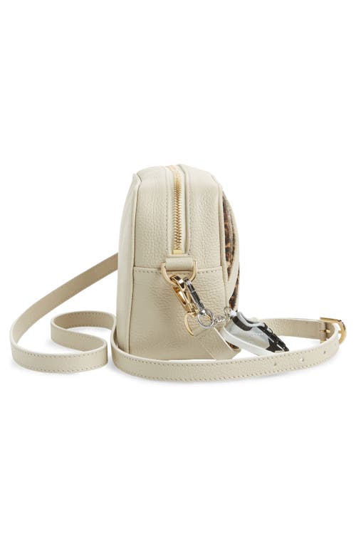 Shop Golden Goose Star Metallic Leather Camera Bag In Ivory/brown