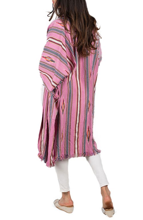 Saachi Ikat Stripe Cardigan In Pink Multi