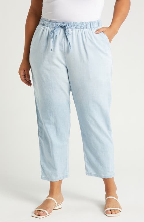 caslon(r) Drawstring Chambray Pants Light Wash at Nordstrom,