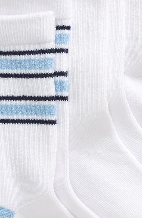 Shop Nordstrom Kids' Assorted 6-pack Stripe Rib Crew Socks In White- Multi Stripe Crew Pack