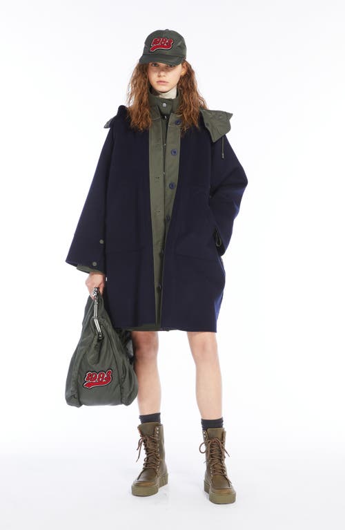 Shop Weekend Max Mara Chicca Quilted Mixed Media Jacket In Navy