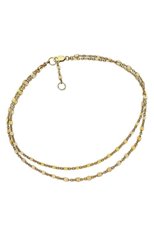 Shop Jennifer Zeuner Charlene Layered Anklet In Yellow Gold