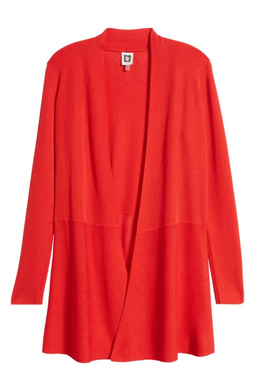 Shop Anne Klein Monterey Peplum Cardigan In Bright Crimson