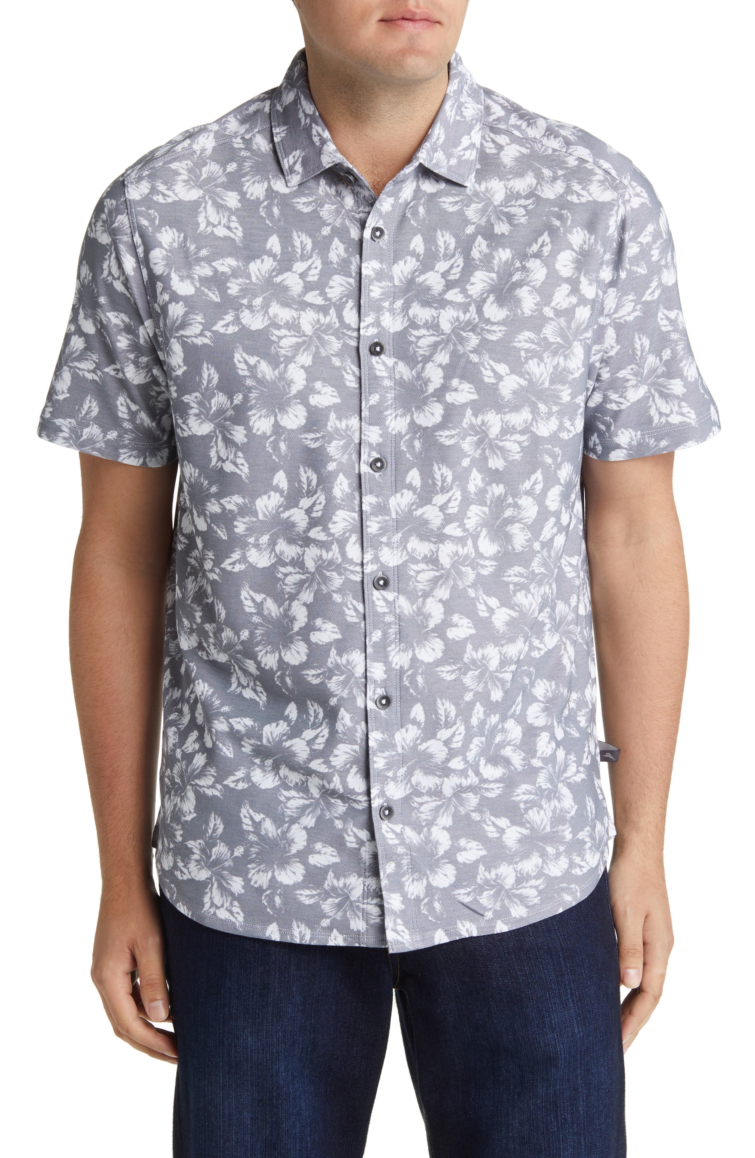 Men's Tommy Bahama Navy Chicago Bears Coconut Point Playa Floral IslandZone  Button-Up Shirt