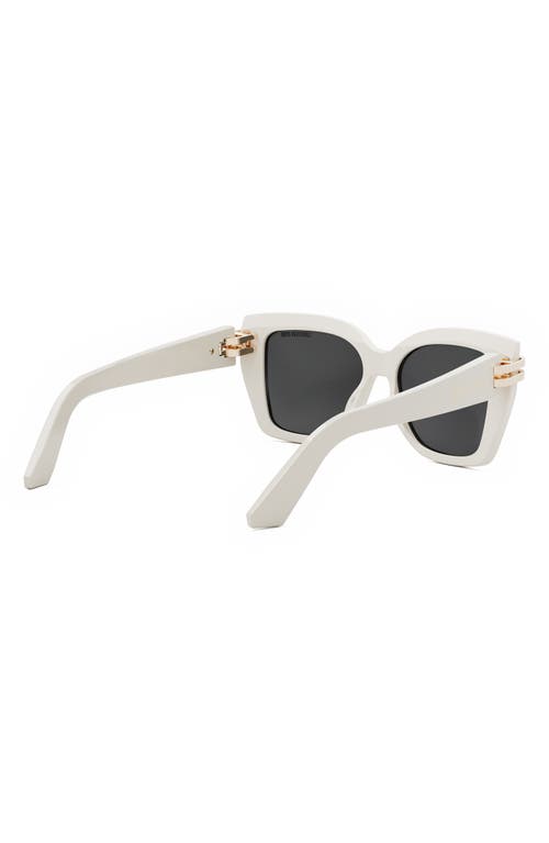 Shop Dior C S1i 52mm Square Sunglasses In Ivory/smoke