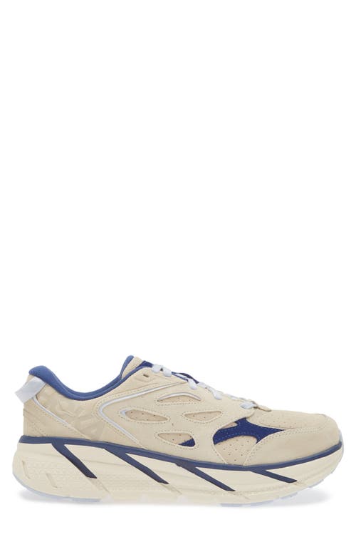 Shop Hoka Clifton L Sneaker In Oat Milk/bellwether Blue