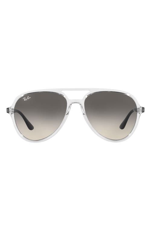 Ray Ban Ray-ban 57mm Gradient Aviator Sunglasses In Transparent/grey Gradient