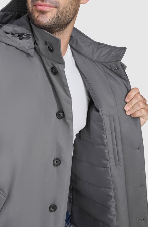Cole Haan Signature Hooded Raincoat In Grey