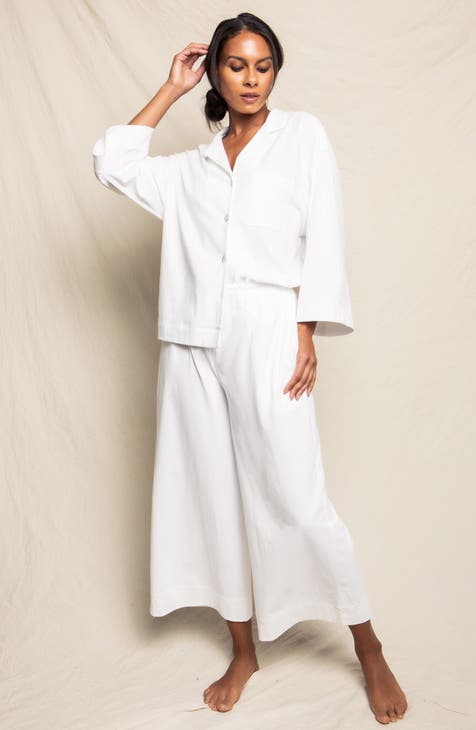 LAKE Womens Striped Pima Cotton Pajama Set Seaside Size Large 