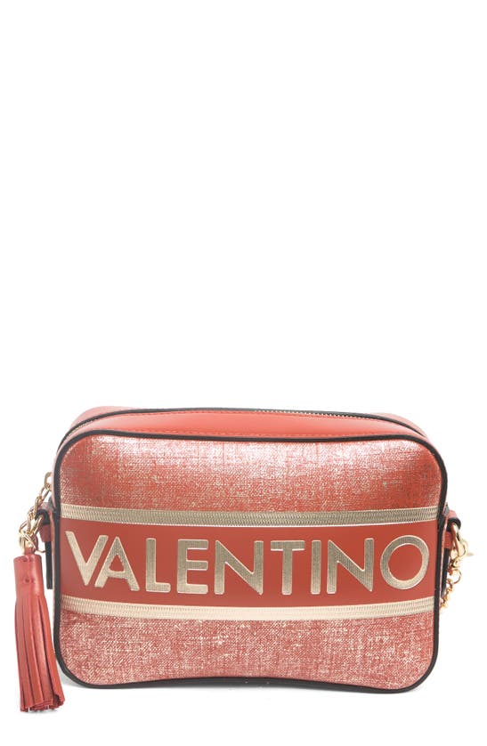 Valentino By Mario Valentino Babette Gold Linen Crossbody Bag In Gold