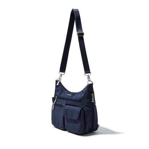 Shop Baggallini Modern Everywhere Hobo Crossbody Bag With Wristlet In French Navy